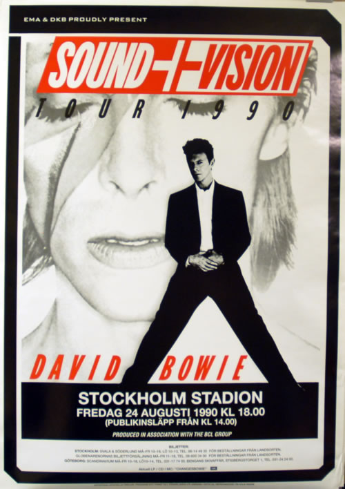 David Bowie Sound + Vision Tour 1990 Swedish Promo poster (618859) David Bowie Sound + Vision Tour 1990 Swedish Promo poster (618859)